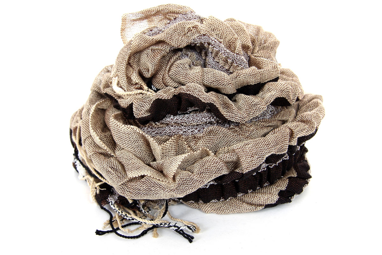 Ruffled Two Tone Acrylic Scarf