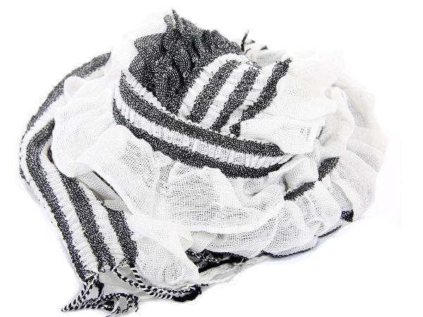 Ruffled Two Tone Acrylic Scarf