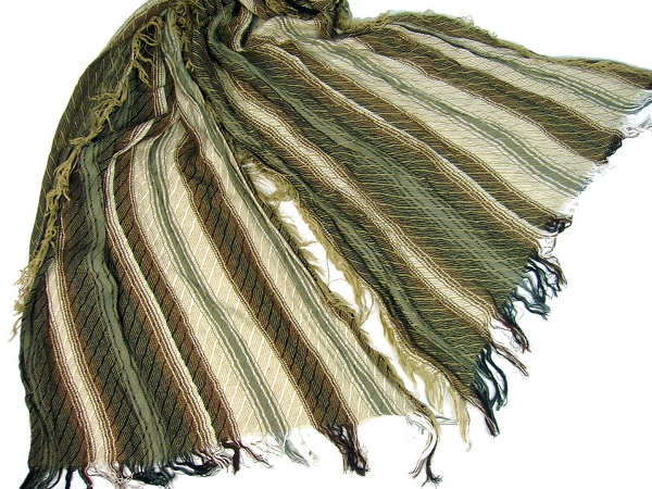 Striped & Textured Viscose Scarf