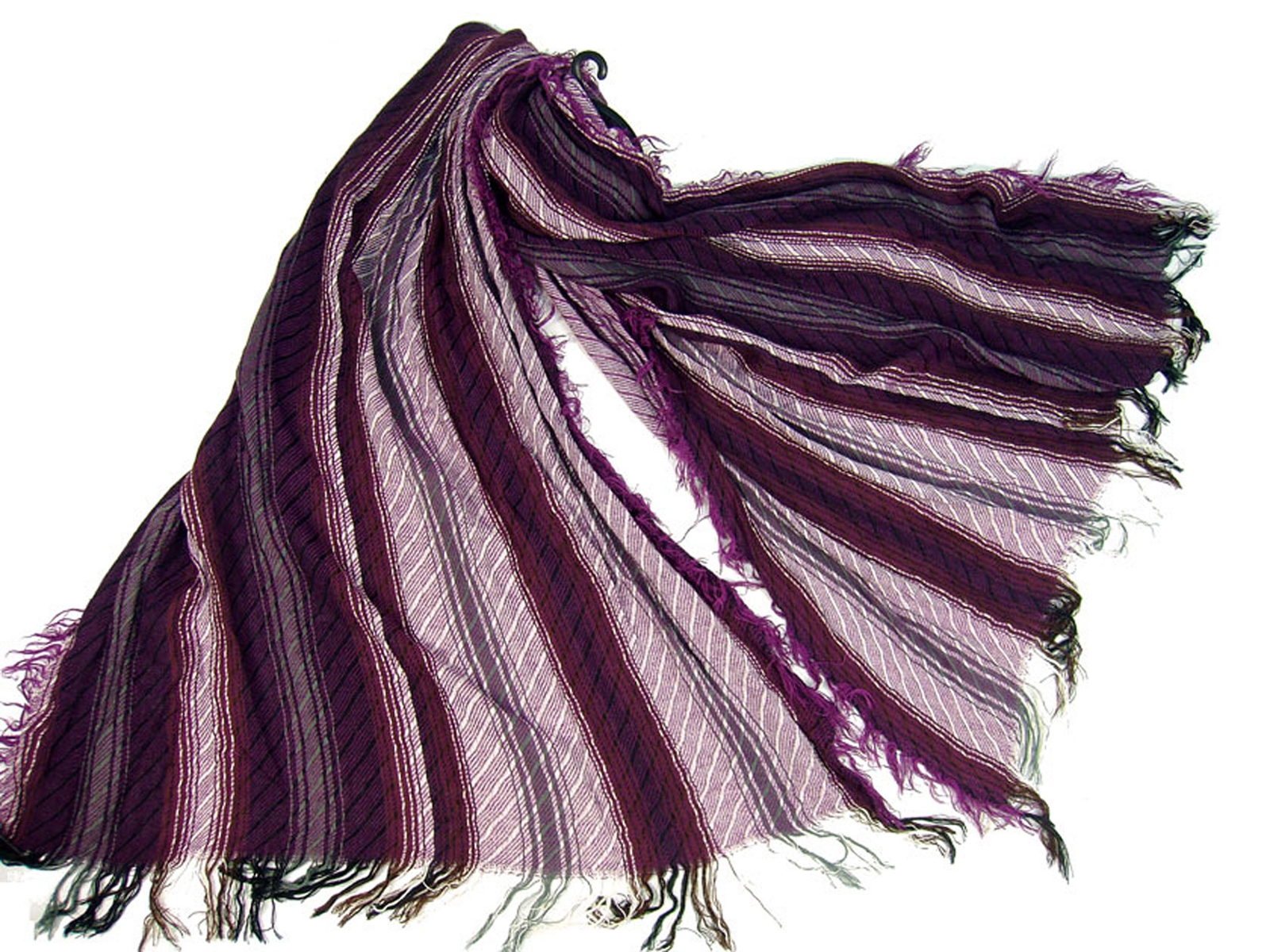 Striped & Textured Viscose Scarf