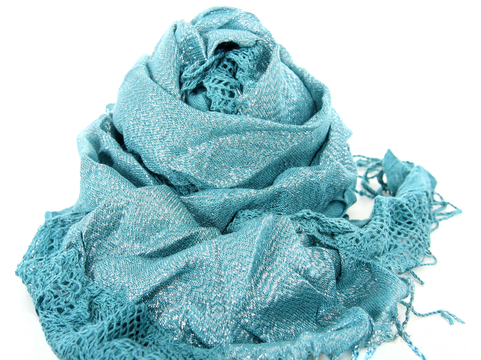 Ruffled Two Tone Polyester Scarf