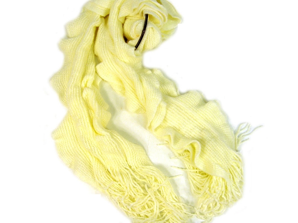 Ruffled Acrylic Knitted Scarf