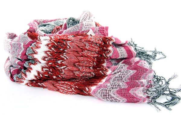 Quilted Knit Scarf in Fuchsia