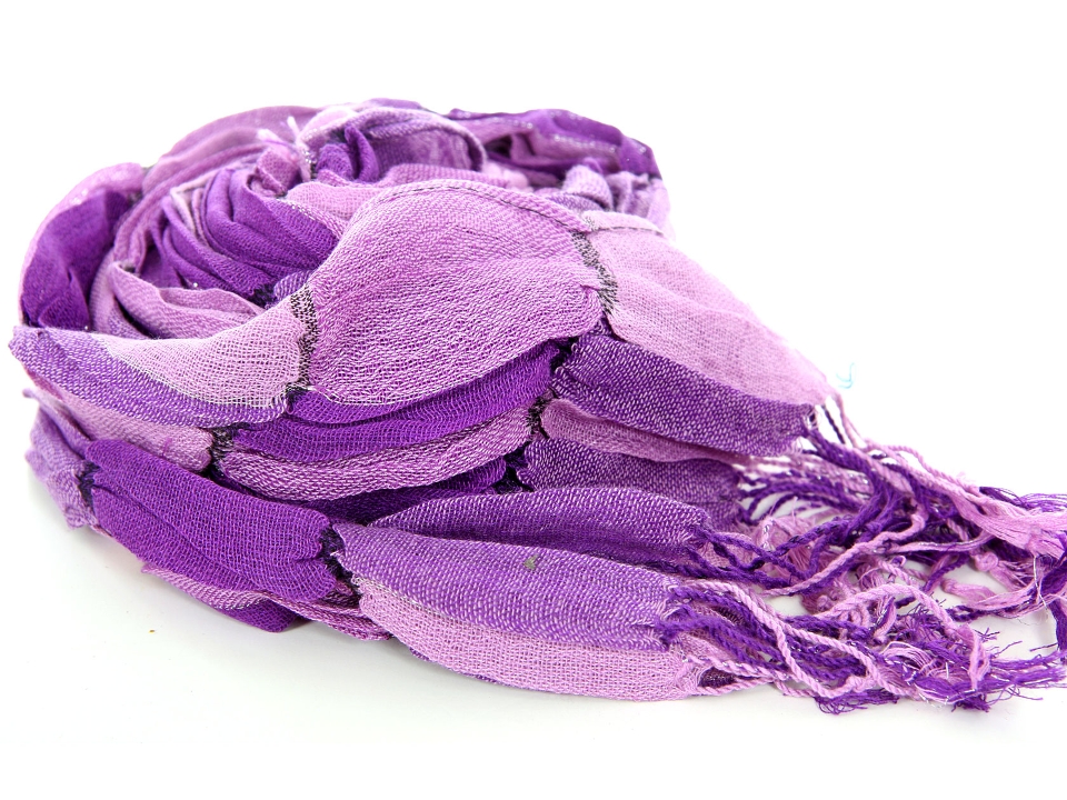 Checkered Purple Polyester Scarf