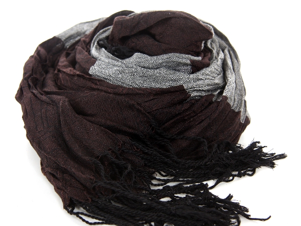 Two Tone Patterned Polyester Scarf