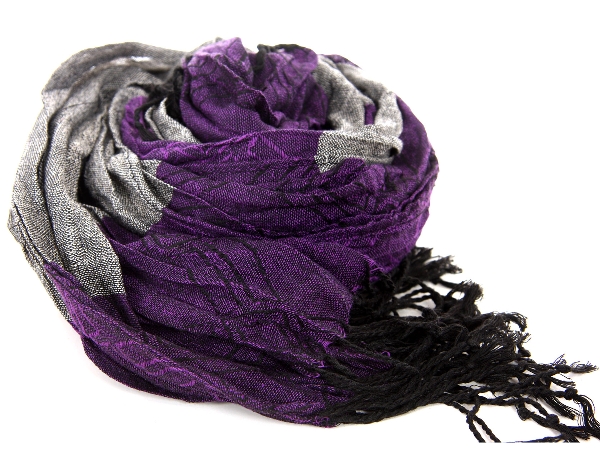 Two Tone Patterned Polyester Scarf