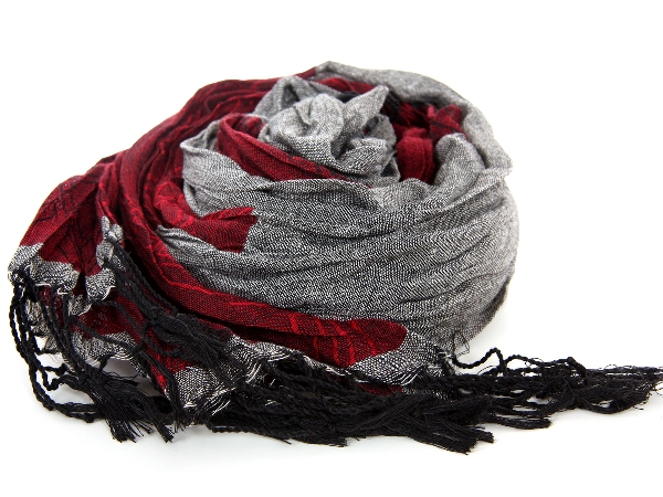 Two Tone Patterned Polyester Scarf