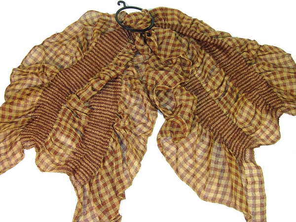 Ruffled Checkered Print Scarf