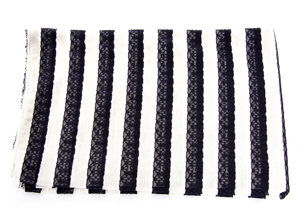 Striped Lace Infinity Scarf