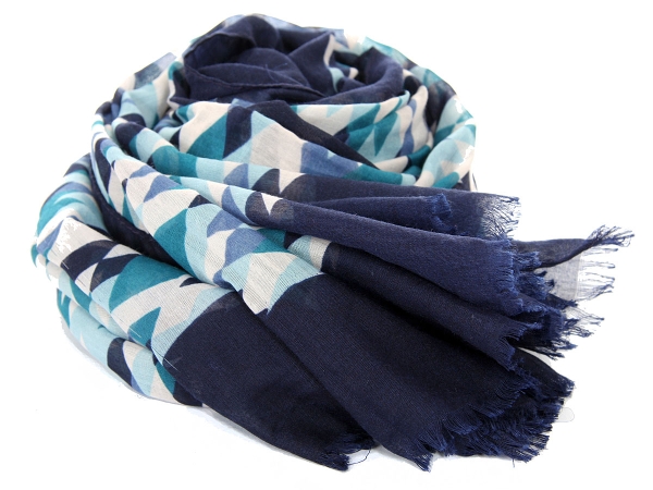 Rhombus Print Polyester Scarf