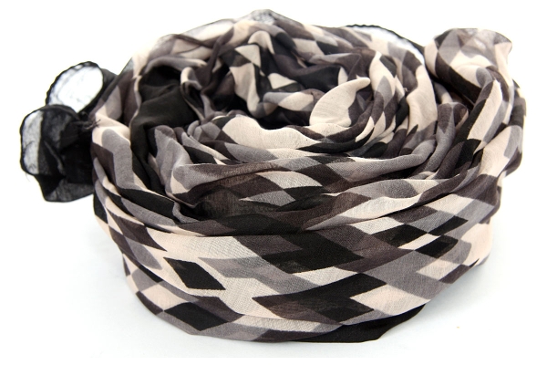Rhombus Print Polyester Scarf