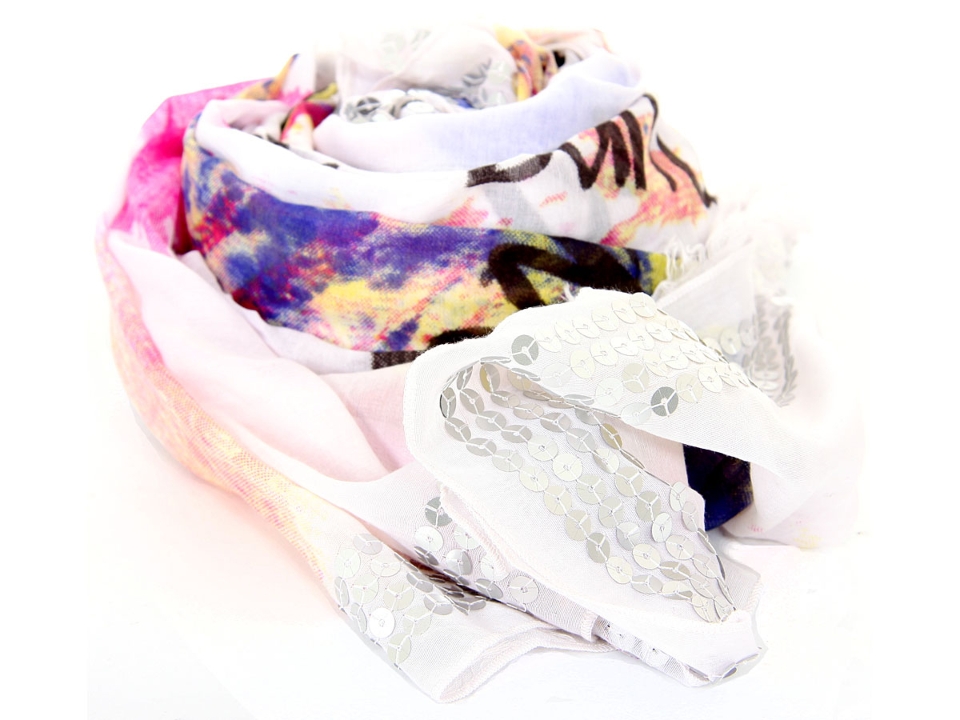 Abstract Print Polyester Scarf