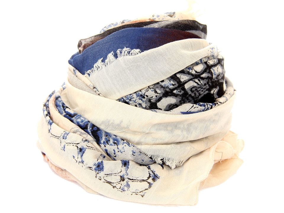 Abstract Print Polyester Scarf