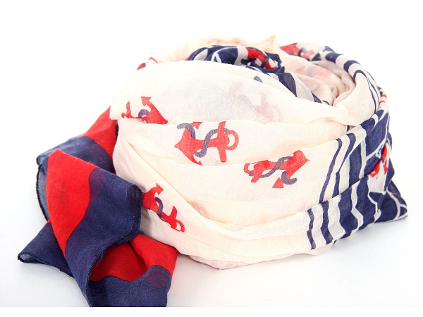 Anchor Print Polyester Scarf