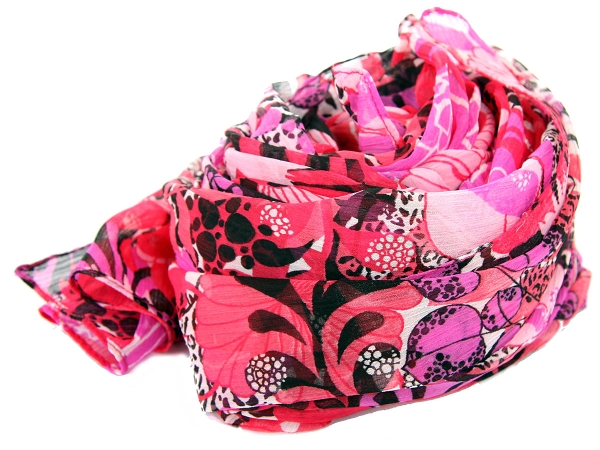 Exotic Floral Print Polyester Scarf