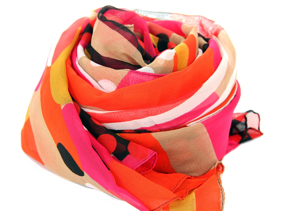 Artistic Stripes & Dots Polyester Scarf