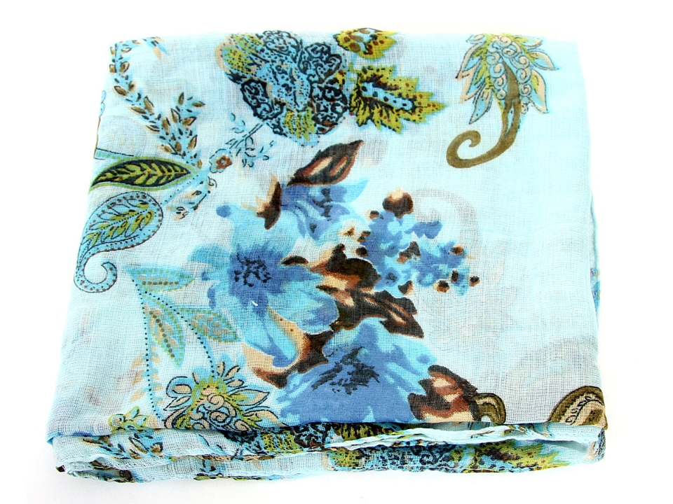 Multi Turquoise Paisley Print Scarf