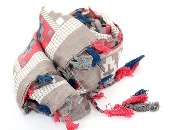 Geometric Pattern Cotton Scarf
