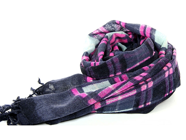 Checkered Print Wool Scarf
