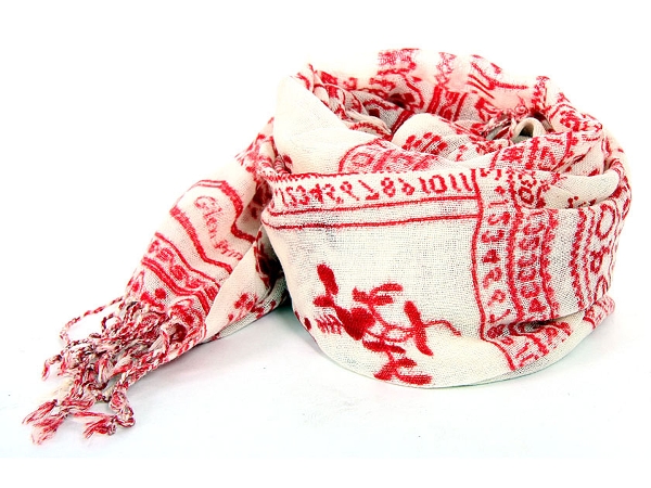 Abstract Numeric Print Wool Scarf