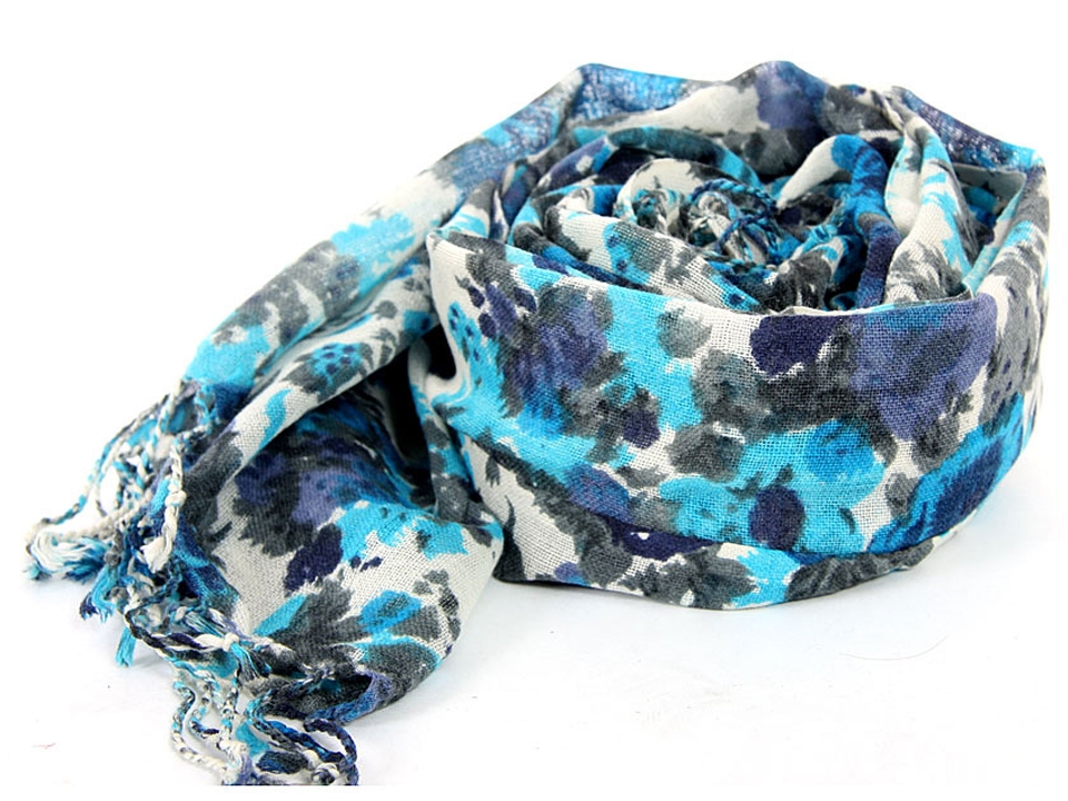 Floral Print Wool Scarf