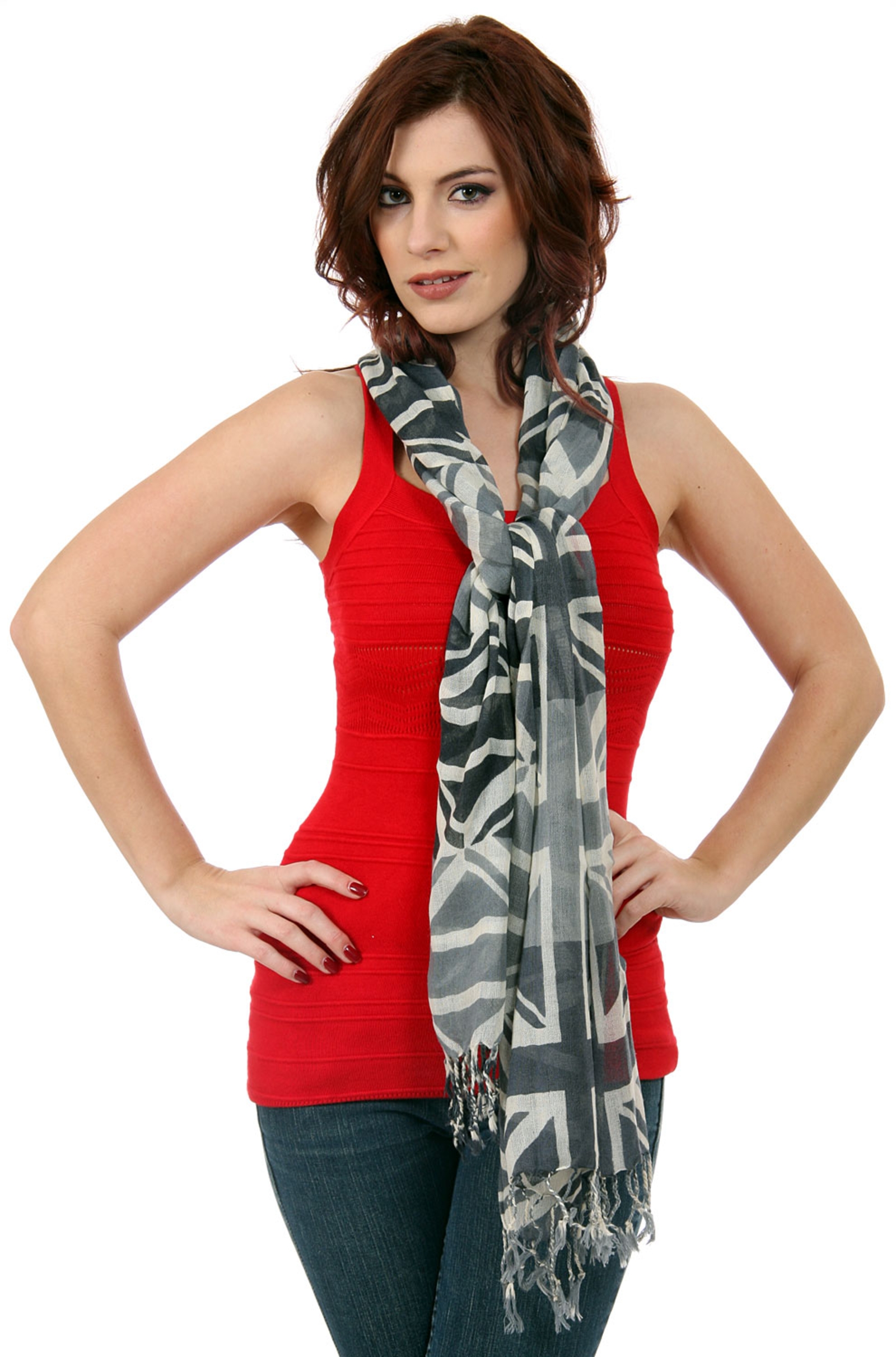 British Flag Print Wool Scarf