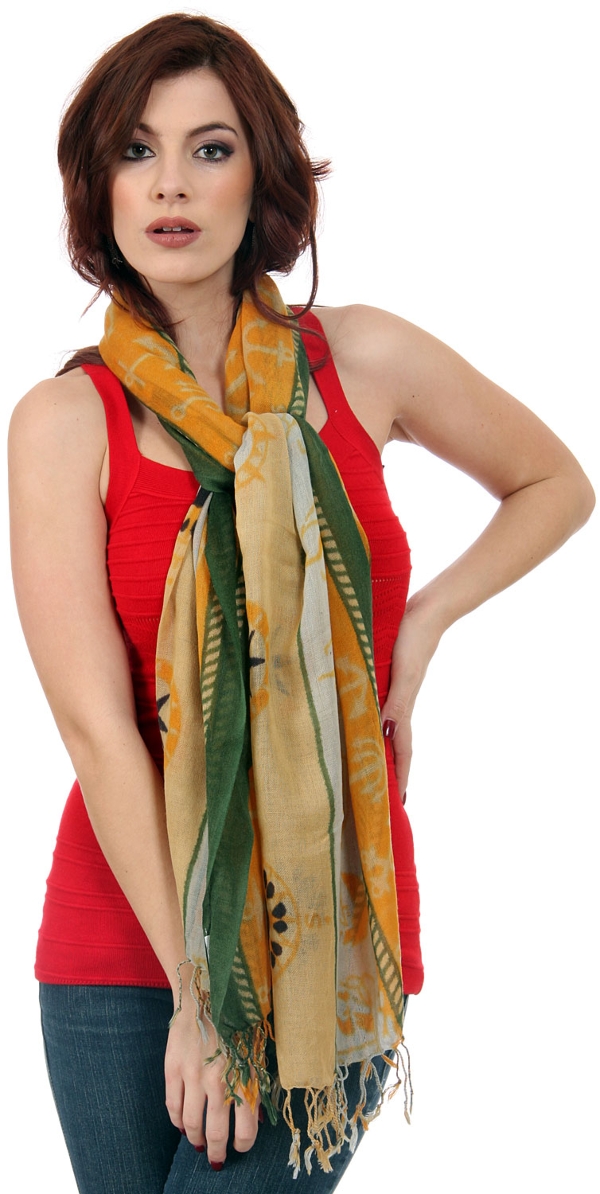Nautical Symbology Print Wool Scarf