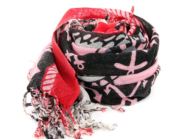 Nautical Symbology Print Wool Scarf