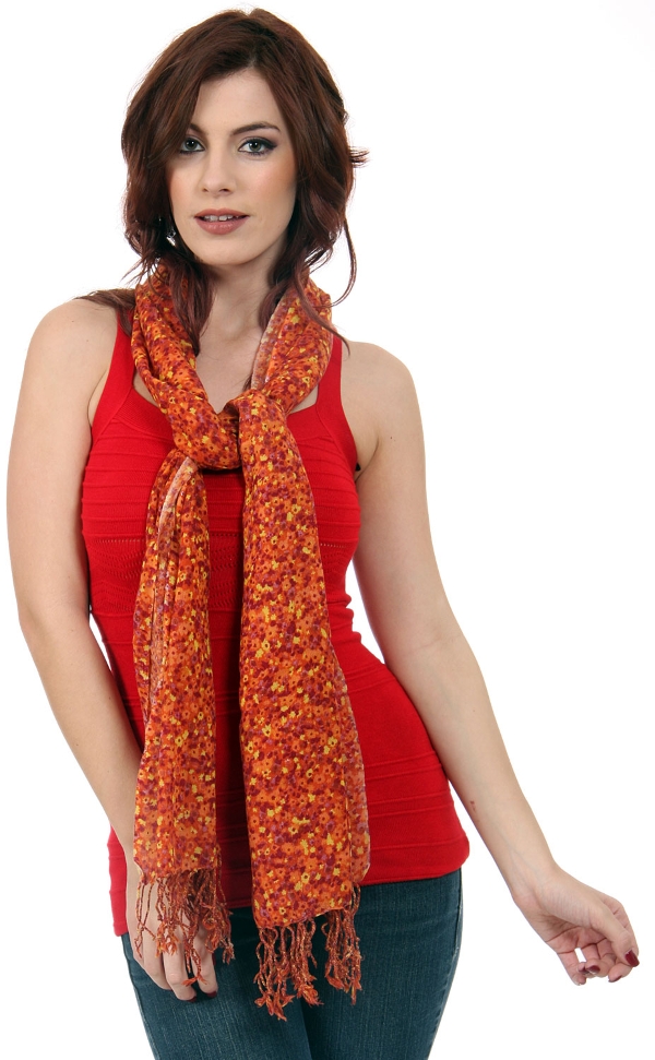 Miniature Flowers Print Wool Scarf