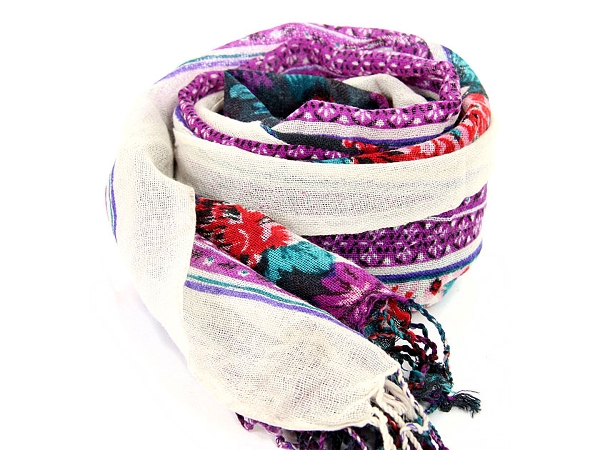 Floral Print Wool Scarf