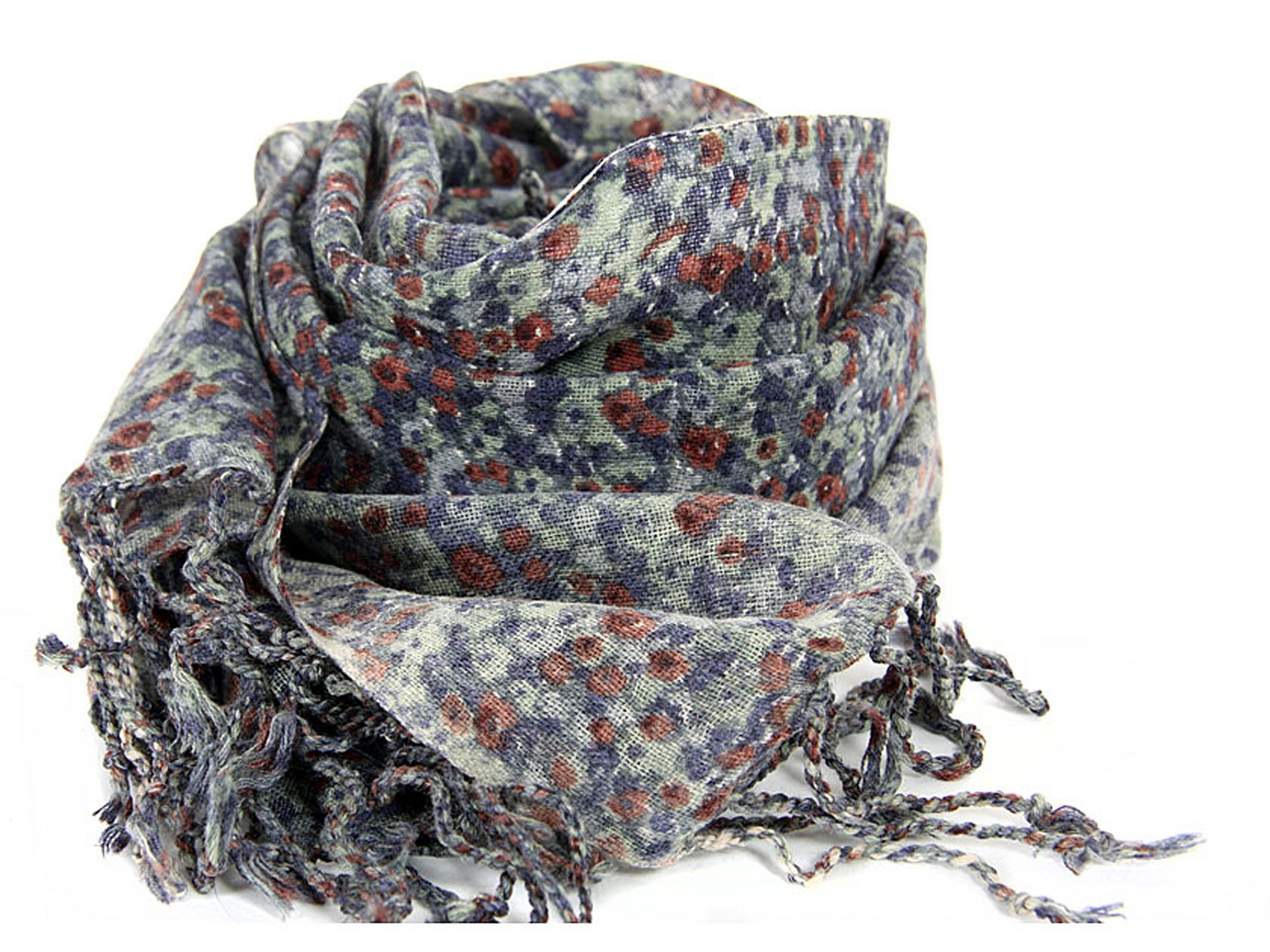 Miniature Flowers Print Wool Scarf