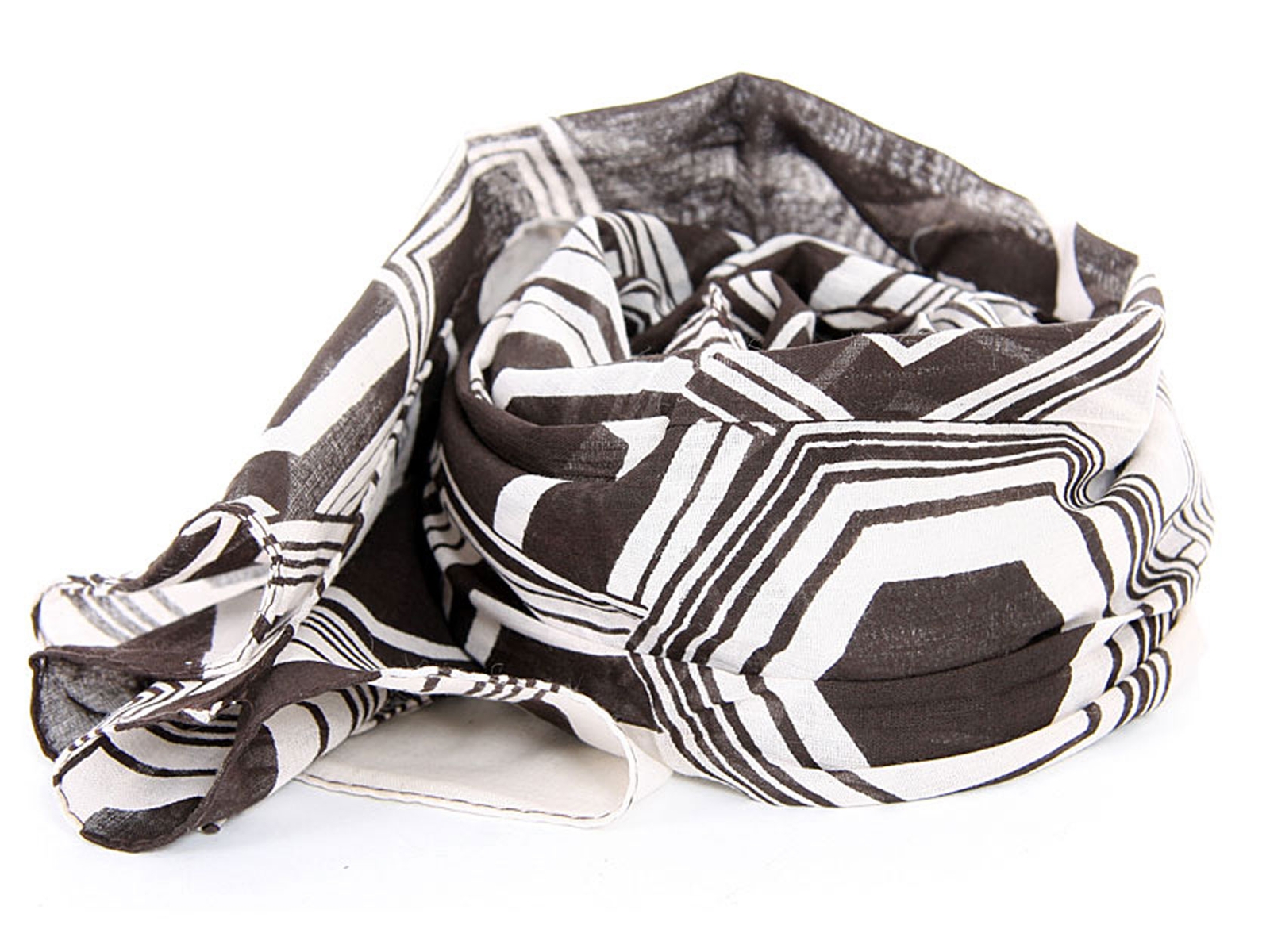 Hexagon Print Cotton Scarf