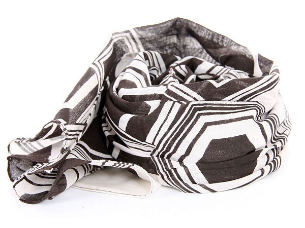 Hexagon Print Cotton Scarf