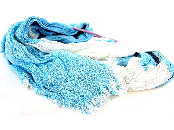 Two Tone Woven Crinkled Polyester Scarf