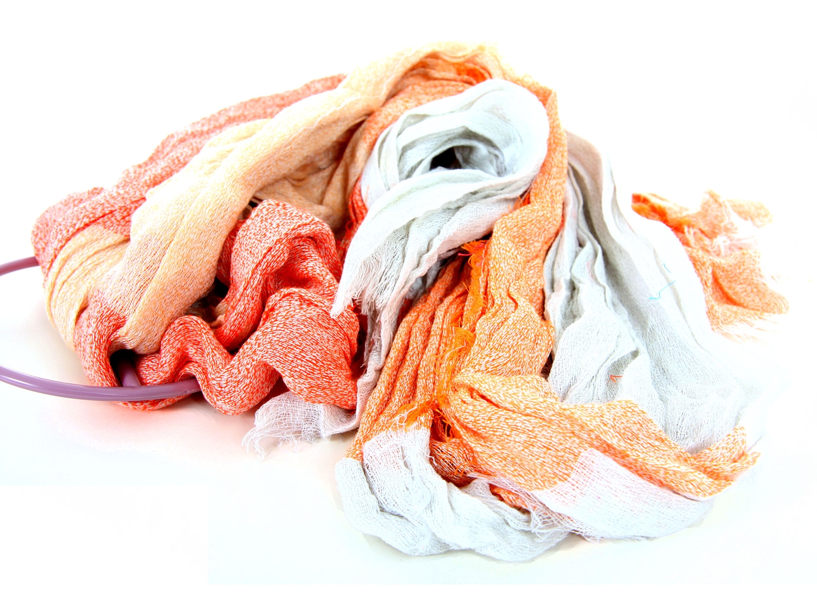 Two Tone Woven Crinkled Polyester Scarf