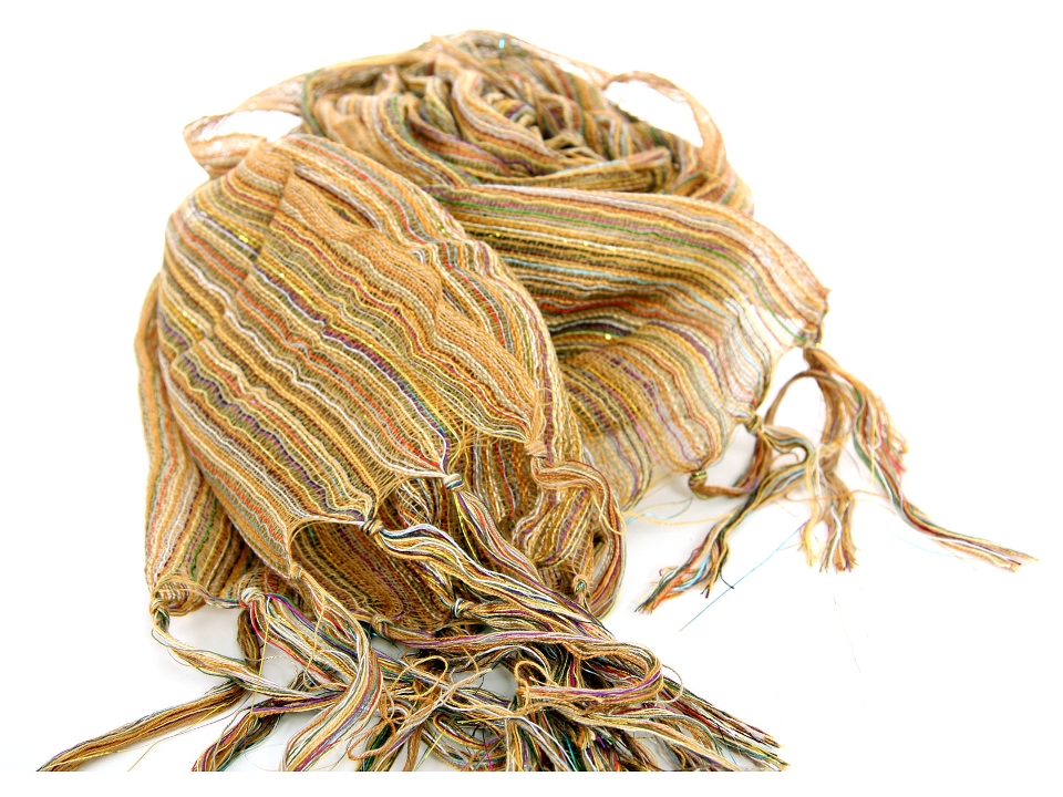 Two Tone Shiny Stripes Polyester  Scarf