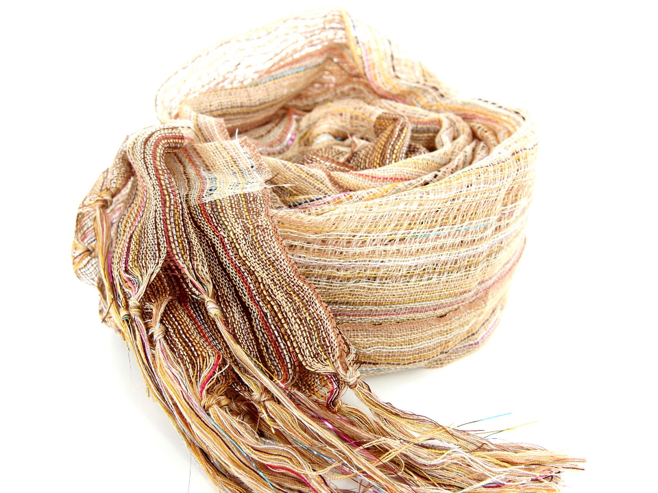 Two Tone Shiny Stripes Polyester  Scarf