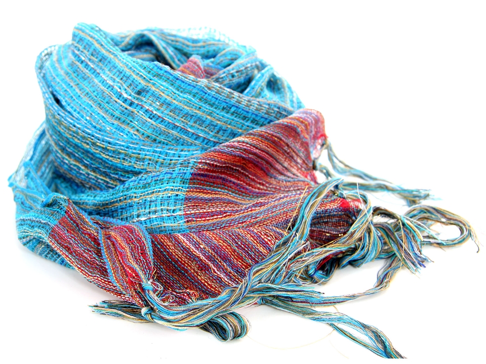 Two Tone Shiny Stripes Polyester  Scarf