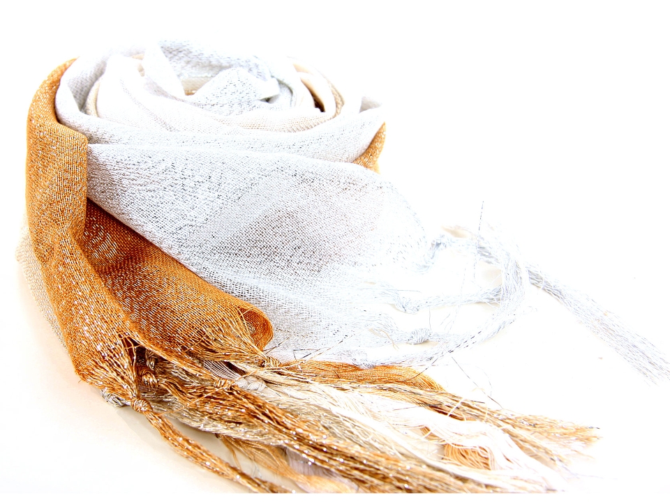 Shiny Stripes Scarf in Shades of Gold