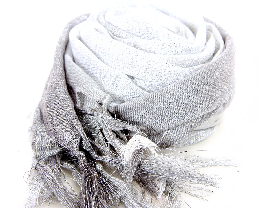 Shiny Stripes Scarf in Shades of Silver