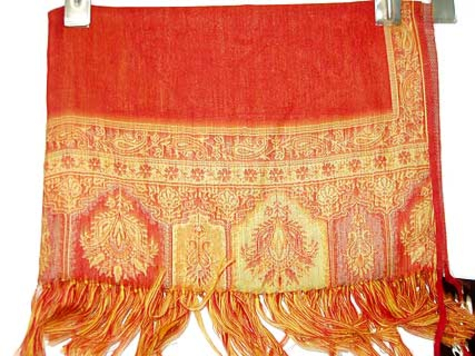 Wool Shawl with Floral Border