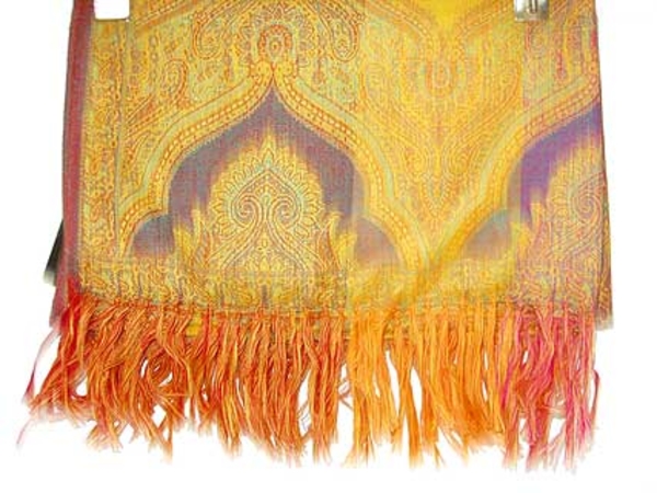 Gold Pure Wool Jamawar Shawl