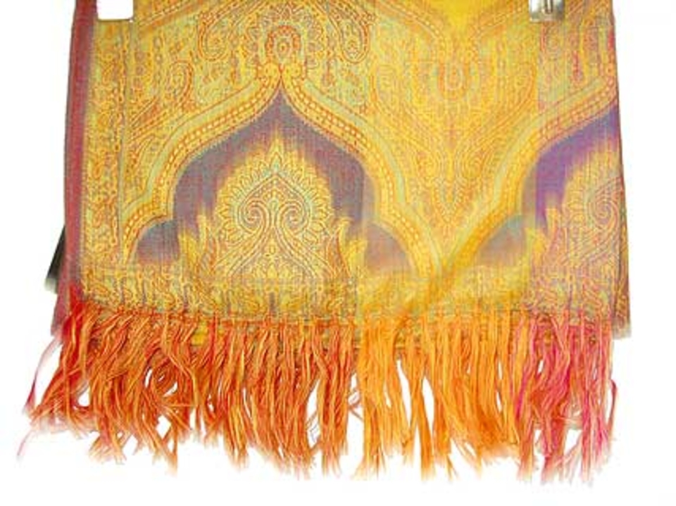 Gold Pure Wool Jamawar Shawl