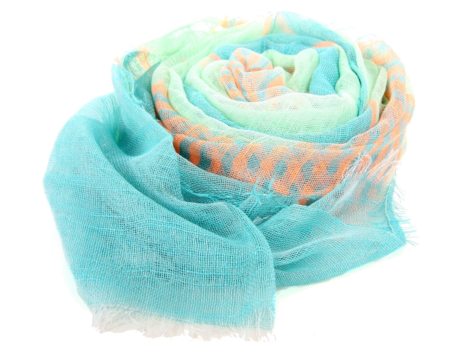 Striped Sheer Polyester Scarf