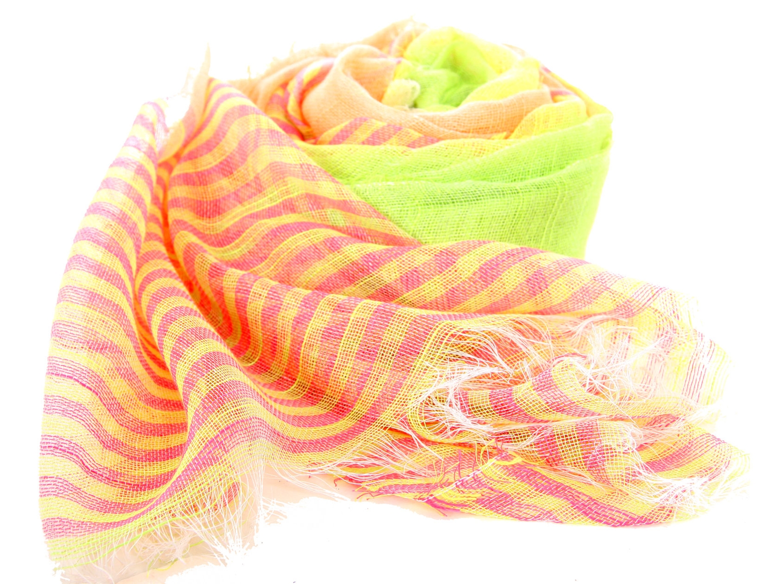 Striped Sheer Polyester Scarf
