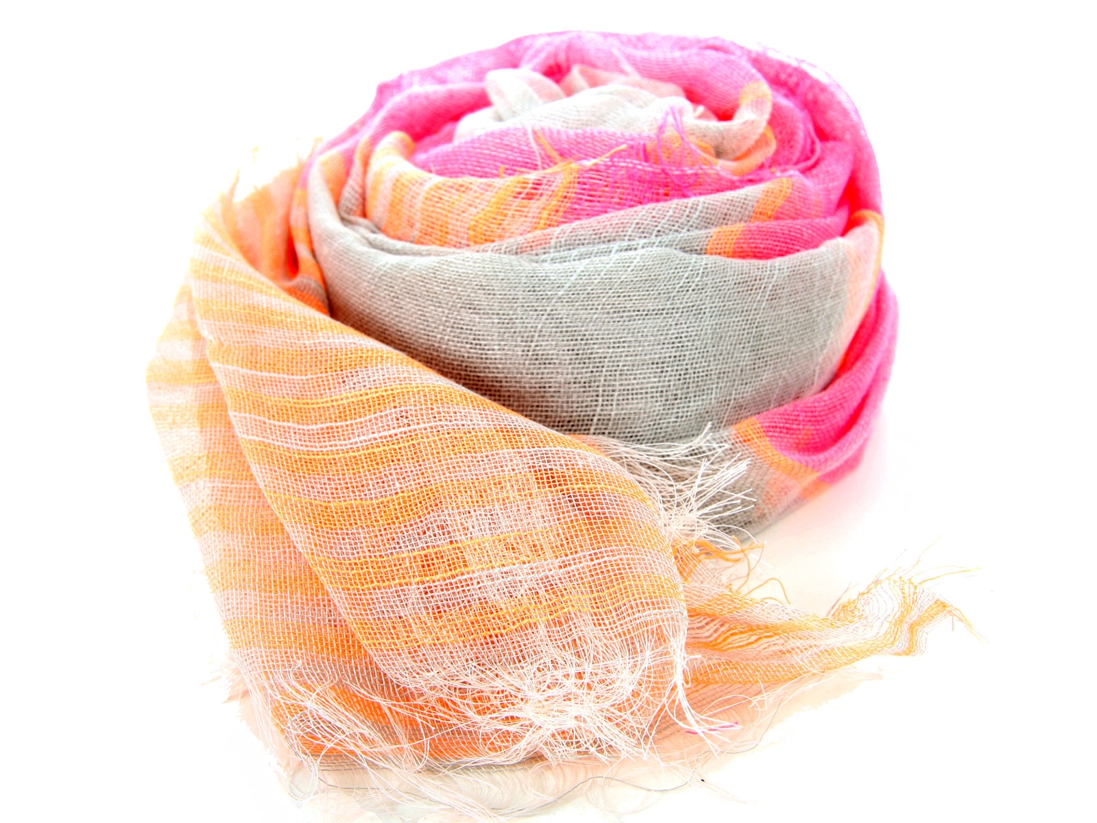 Striped Grey & Pink Scarf