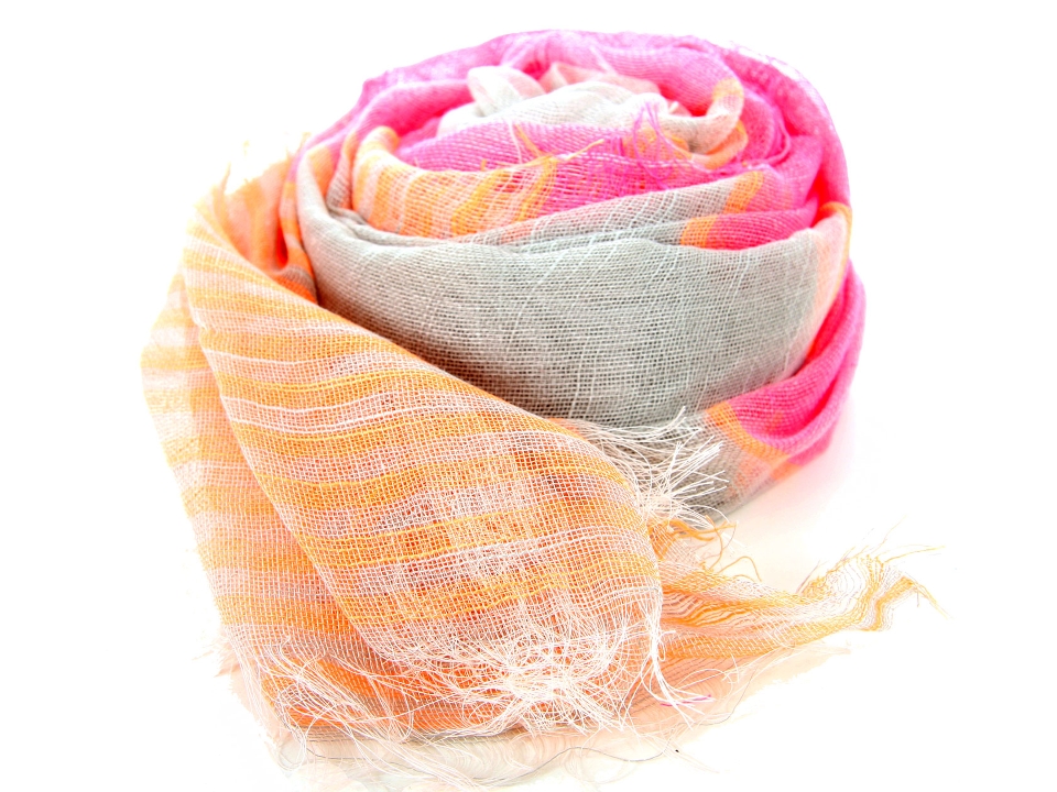 Striped Grey & Pink Scarf