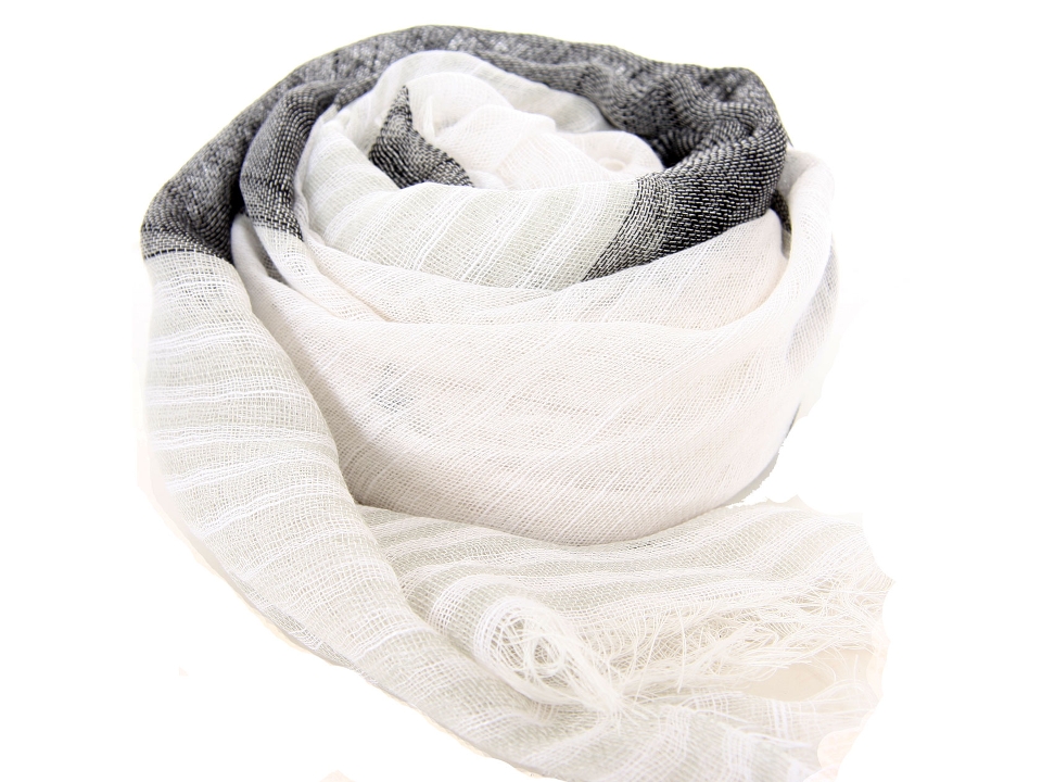 Black & White Striped Scarf