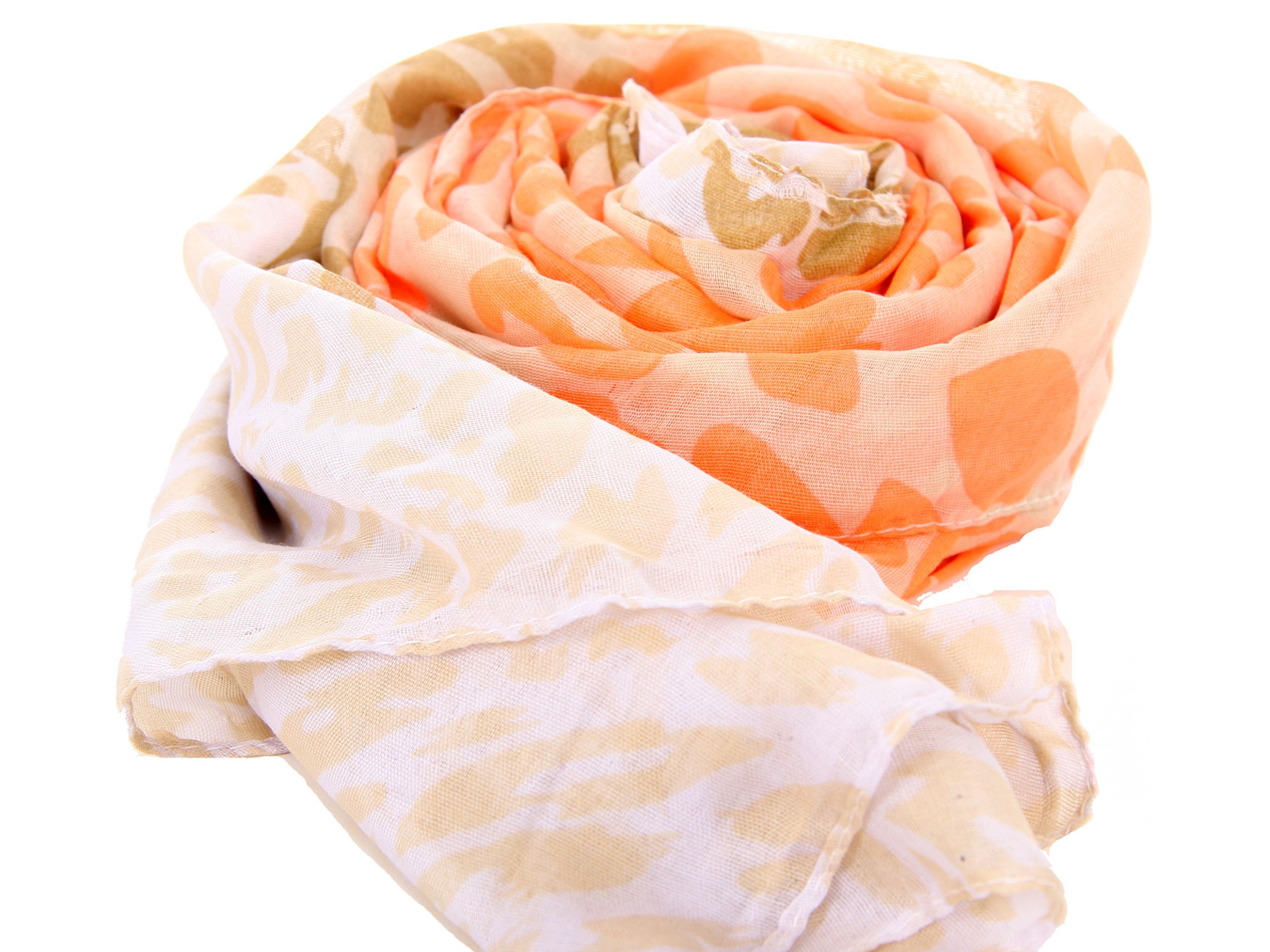 Orange Leopard Print Scarf