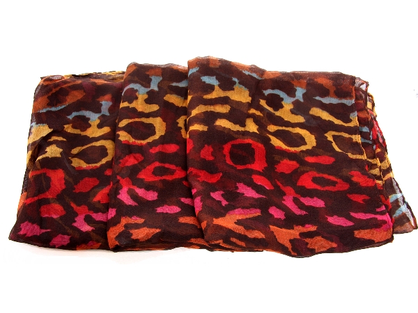 Multi Colored Print Polyester  Scarf